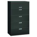HON 600 Series 42-Inch by 19-1/4-Inch 5-Drawer Lateral File, Charcoal