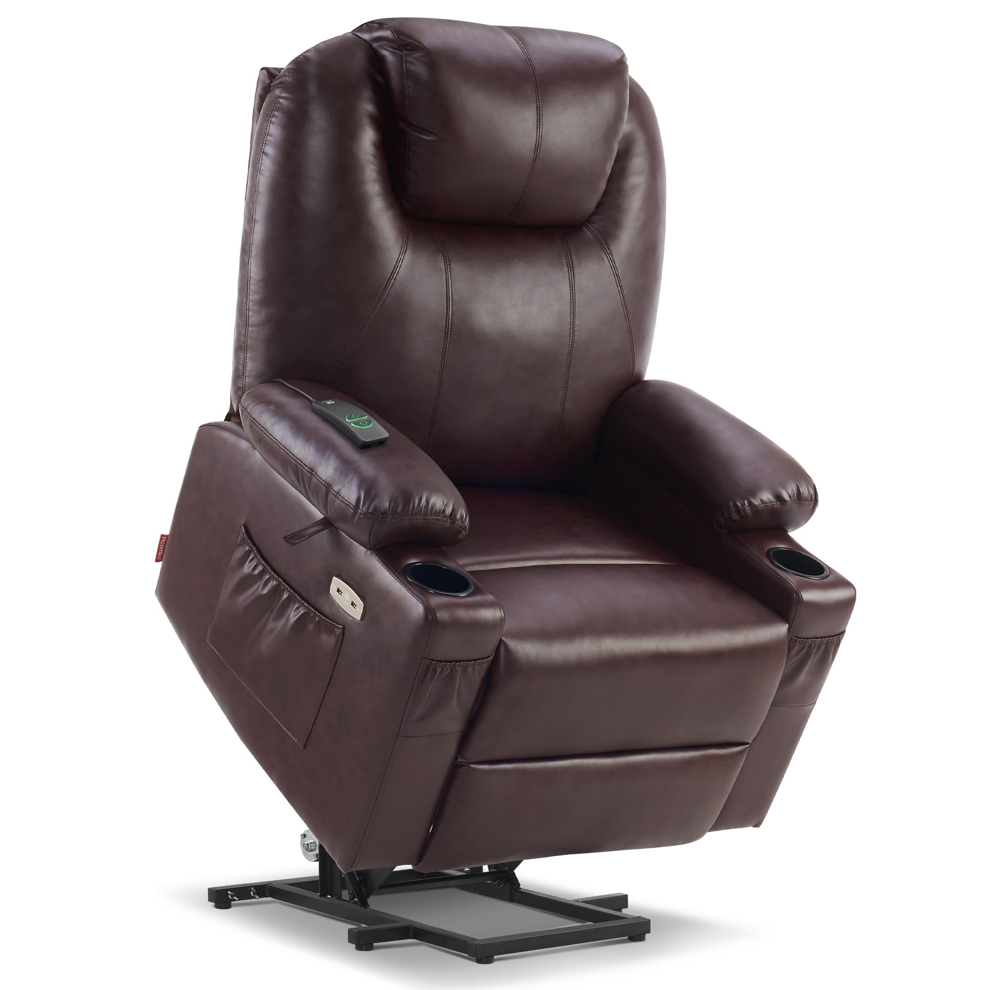 MCombo Large Power Lift Recliner Chair with Massage and Heat for Tall Elderly People, 3 Positions, Cup Holders, and USB Ports, F