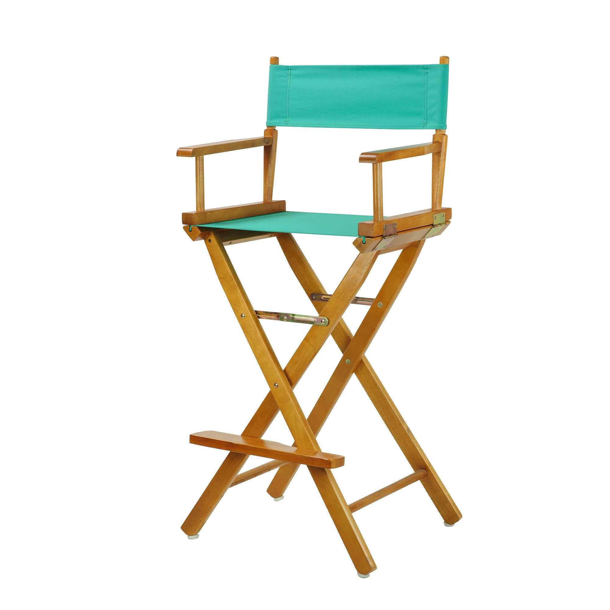 Casual Home 30 Directors Chair Honey Oak Frame-with Teal Canvas, Bar Height
