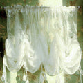 FADFAY Balloon Curtain Adjustable Tie-Up Off White Lace Semi Sheer Window Curtain Shade European Style Embroidered for Living Ro