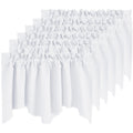 NICETOWN 6 Panels Pure White Bathroom Window Valances, Thermal Insualted Rod Pocket Privacy Protection Room Darkening Short Vala