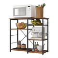 soges 3-Tier Kitchen Bakers Rack Utility Microwave Oven Stand Storage Cart Workstation Shelf, Rustic Brown W5s-FG
