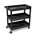 Tubstr 3-Tier Rolling Utility Cart with Wheels | Supports 300 lbs. Total | Heavy-Duty Capacity for Garage Storage, Office Spaces