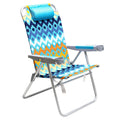 SUNNYFEEL Extra Wide 28  Folding Beach Chair 5 Position Lay Flat, Portable 17  Tall Camping Chair with Cup Holder for Outdoor/La