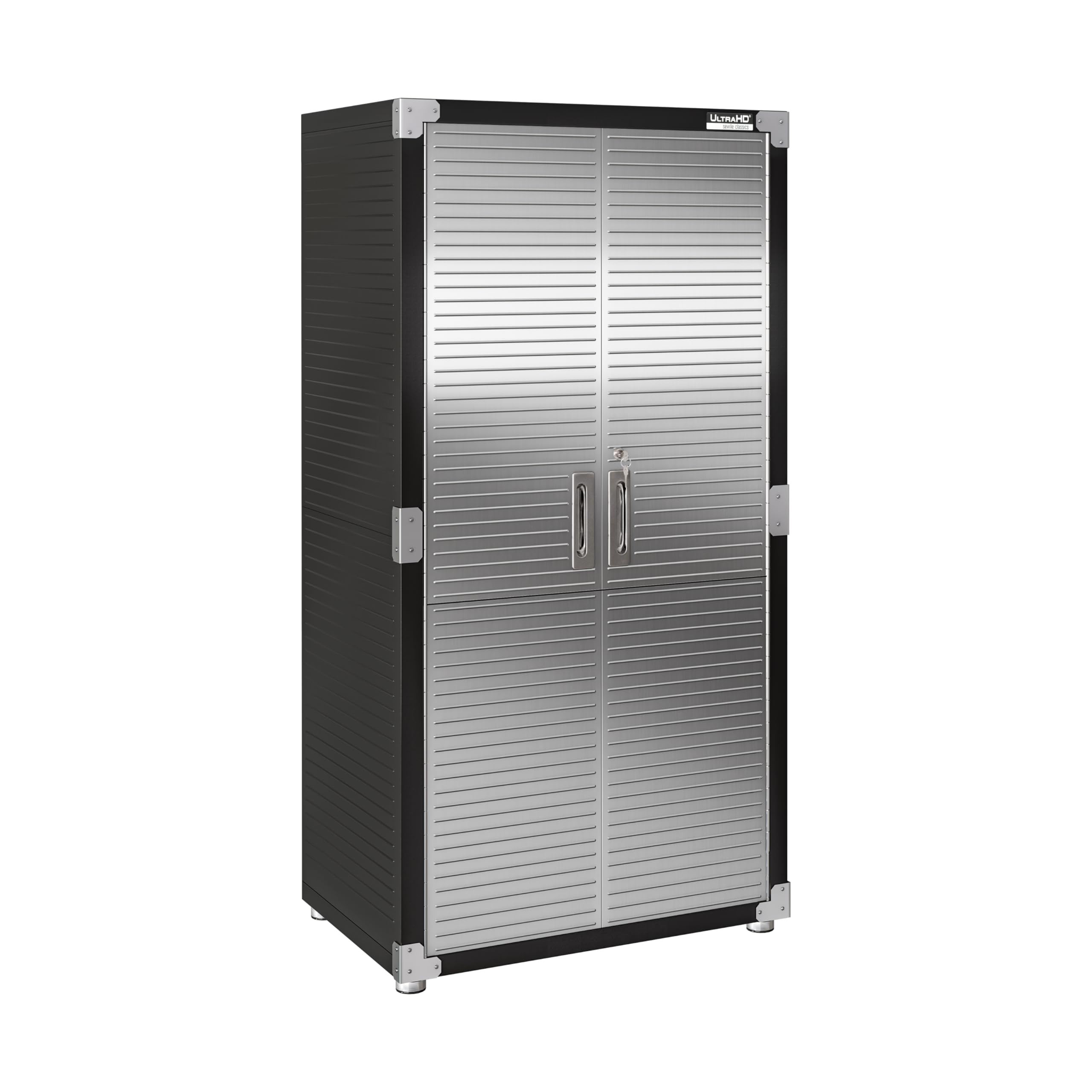 Seville Classics UltraHD Solid Steel Lockable Metal Storage Cabinet Locker Organizer, w/Adjustable Shelves for Garage, Warehouse
