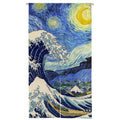 Ofat Home Japanese Noren Doorway Curtain for Bedroom Tapestry Wall Hanging Window Blind for Home Decor, Great Wave Off Kanagawa 