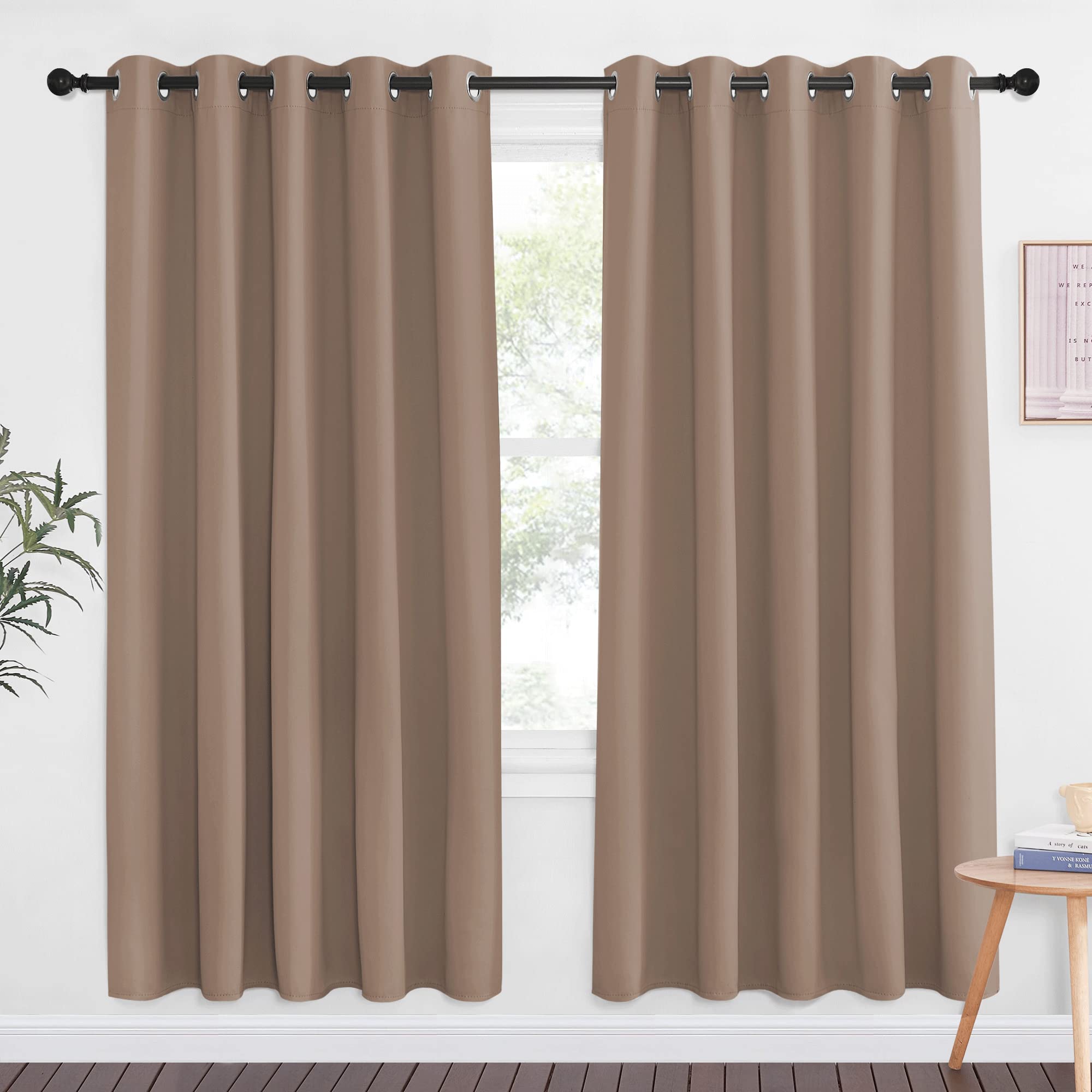 NICETOWN Blackout Doorway Curtain Drape 72 inch Long - Grommet Noise Reducing Thermal Insulated Solid Modern Window Treatments f
