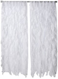 Sweet Home Collection SHRPNL-84-WHT-2PK Sheer Voile Vertical Ruffled Window Curtain Panel 50 X 84, White, 84 x 50