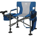 EVER ADVANCED Fishing Chair with Rod Holder and Cooler, All Terrain Ice Fishing Chair with Adjustable Feet, Mesh Back Folding Ca