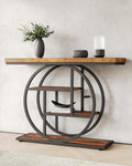 LITTLE TREE Console Table, 4-Tier Entryway Table, 41.3-Inch Industrial Sofa Table for Living Room, Foyer Hallway Table for Entra