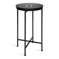 Kate and Laurel Celia Round Foldable Tray Accent Table, 14 x 14 x 25.75, Gray and Black, Modern Minimalist Design and Magnetic T