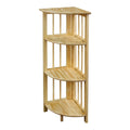Casual Home Mission 4-Shelf Folding Solid Wood Corner Bookcase, Natural (New)