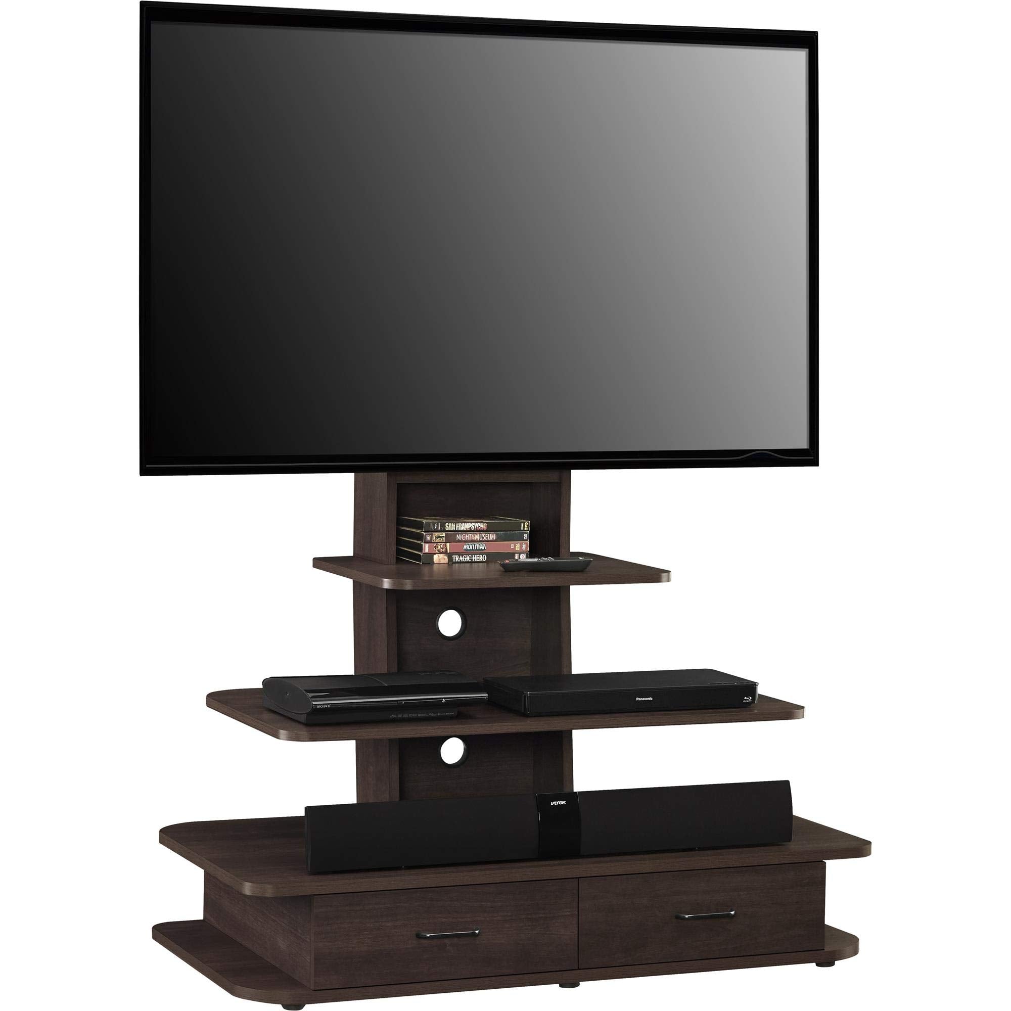 Ameriwood Home Galaxy TV Stand with Mount and Drawers for TVs up to 70 Wide, Espresso
