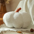 YRXRUS Halloween Pumpkin Pillows, White Pumpkin Shaped Throw Pillows Room Decoration, Teddy Fleece Cute 6x12 Inches Soft Pillow 