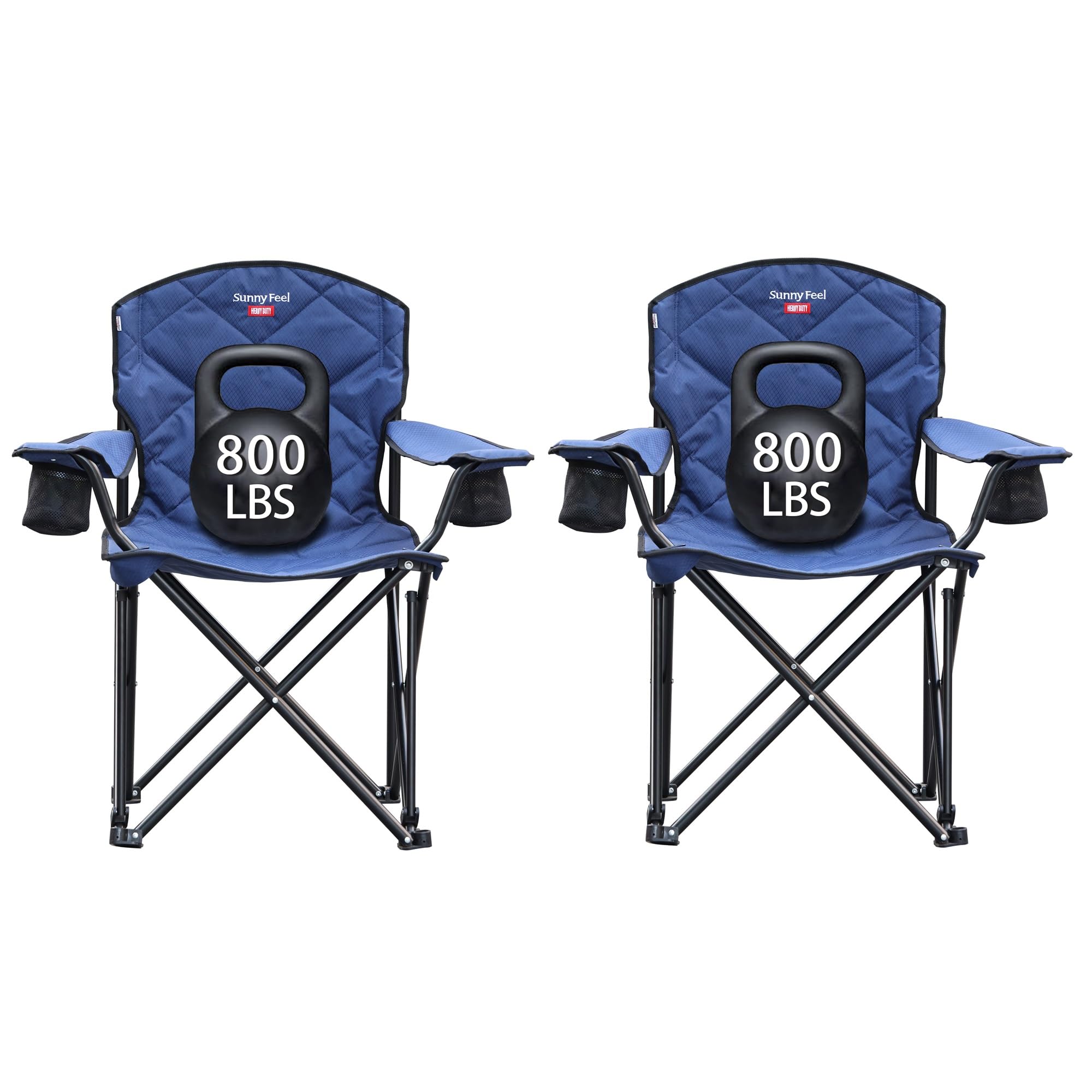SUNNYFEEL XXL Oversized Camping Chair Heavy Duty 500 LBS for Big Tall People Above 64 Padded Portable Folding Sports Lawn Chair