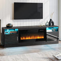 PUKAMI Fireplace TV Stand for TVs Up to 80  TV,Entertainment Center with 36  Electric Fireplace,TV Stand with LED Light,70inch