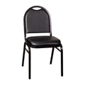 Flash Furniture HERCULES Commercial Grade 500 LB. Capacity Dome Back Stack Chair - Black Vinyl Upholstery - Black Metal Frame - 