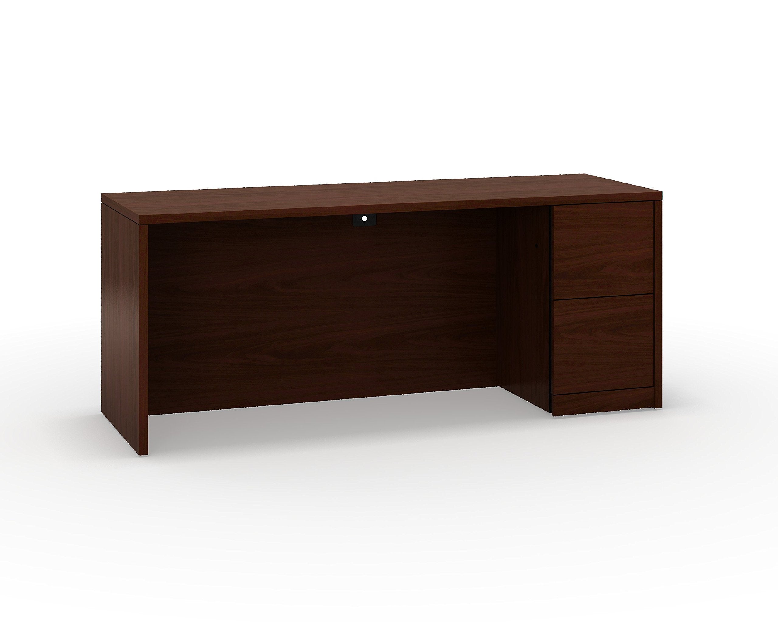 Hon HON105903RNN Credenza with Right Single Pedestal, 72 x 24 x 29-1/2, Mahogany