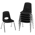 FDP 12 School Stack Chair, Stacking Student Seat with Chromed Steel Legs and Nylon Swivel Glides; For In-Home Learning or Classr