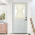 NICETOWN French Sheer Door Panel - Translucent Privacy Sheer with Light Filter Linen Look Textured French Door Curtains (52 inch