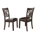 Steve Silver Company Adrian Side Chair, Set of 2 Chairs, Faux Leather Dining Room Chairs, Vegan Leather, Designer X Back, Espres