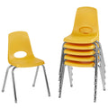 Factory Direct Partners 10368 16 School Stack Chair, Stacking Student Seat with Chromed Steel Legs and Nylon Swivel Glides for i
