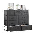 LUMTOK 10-Drawer Dresser, Fabric Storage Dressers for Bedroom, Hallway, Nursery, Closets, Steel Frame, Wood Top, Easy Pull Handl
