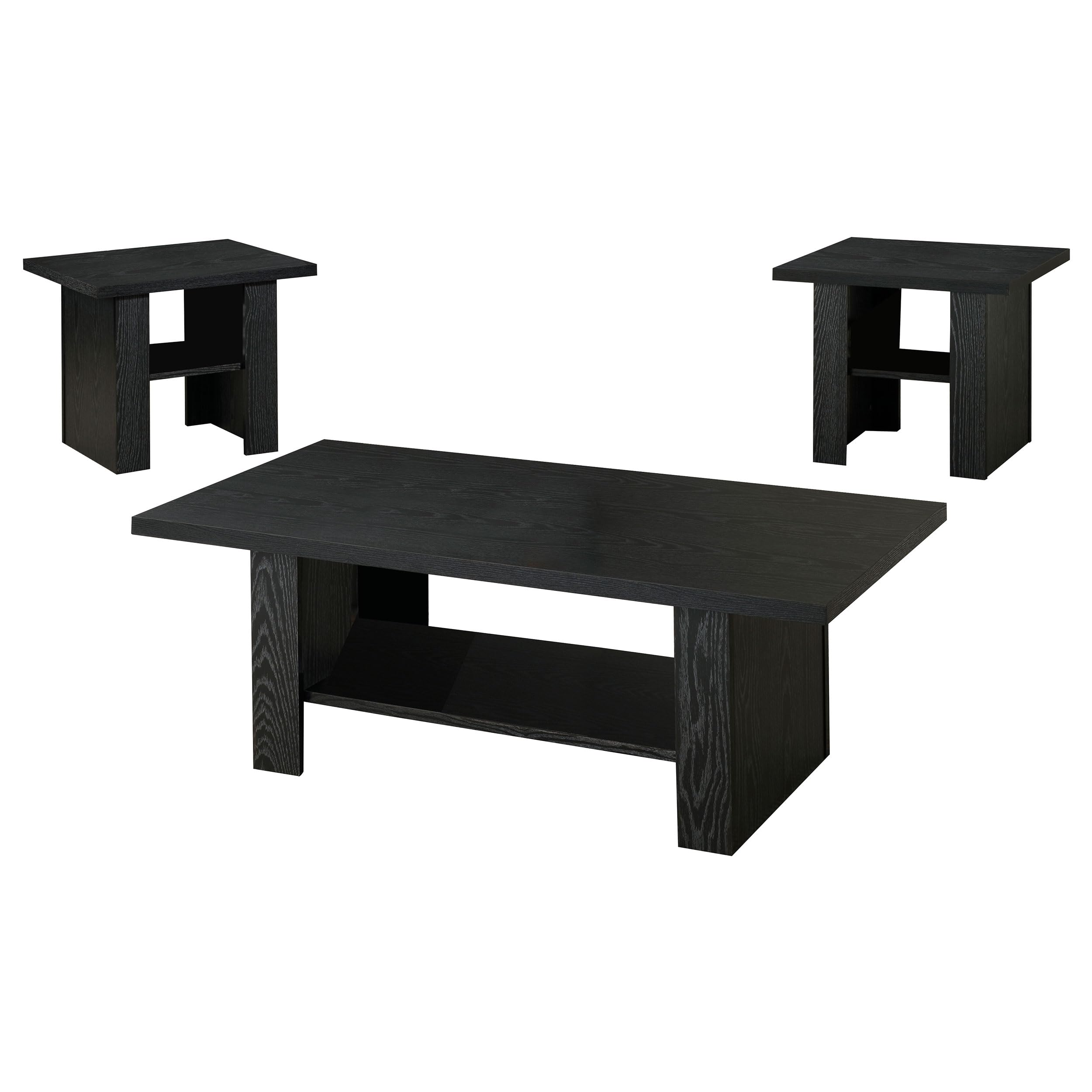 Coaster Home Furnishings - Rodez - Engineered Wood - 3-Piece Coffee Table Set with Storage, Lower Shelf, and Black Oak Finish - 