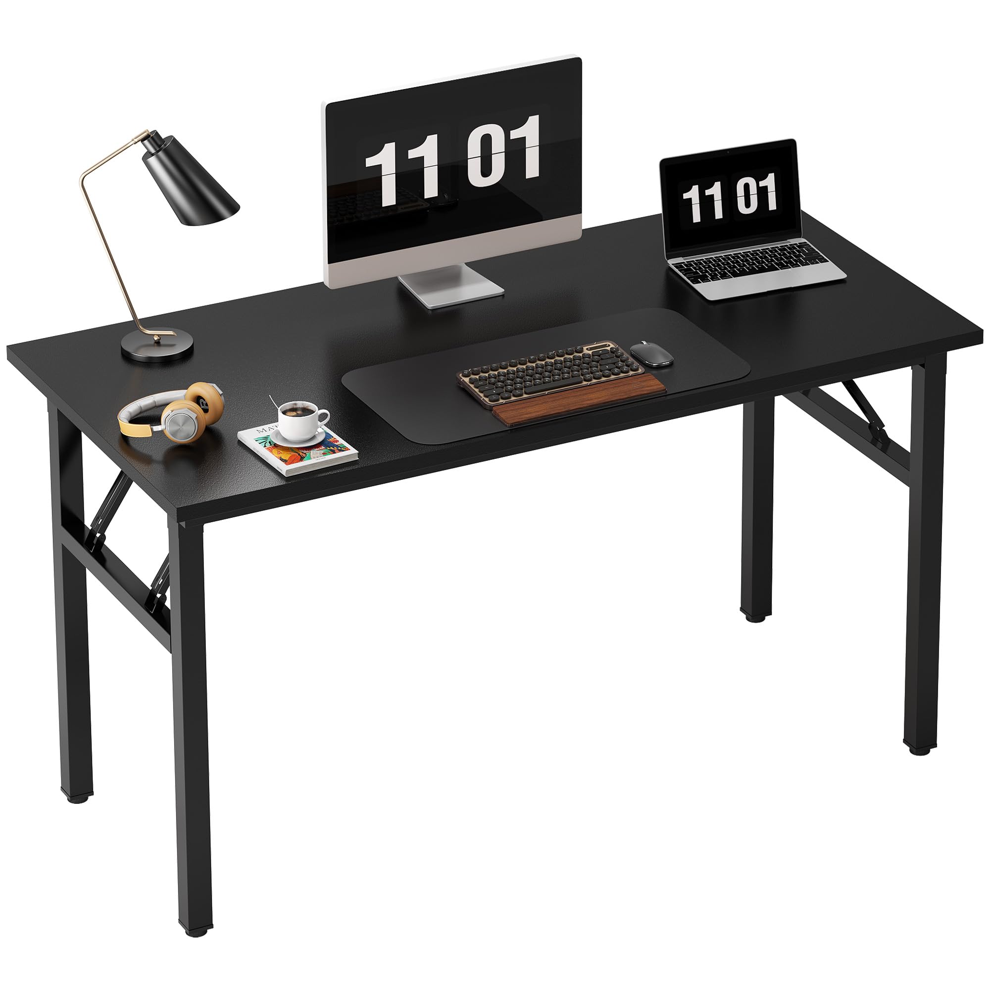 Need Computer Desk Office Desk 47 inches Folding Table with BIFMA Certification Computer Table Workstation No Install Needed, Bl