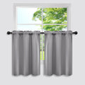 Mrs.Naturall Bathroom Curtains Window,Cafe Kitchen Curtain,RV Curtains for Camper Windows,30 Inch Length,Light Grey/Gray
