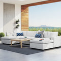 Modway Commix 6-Piece Sunbrella Outdoor Patio Sectional Sofa, White