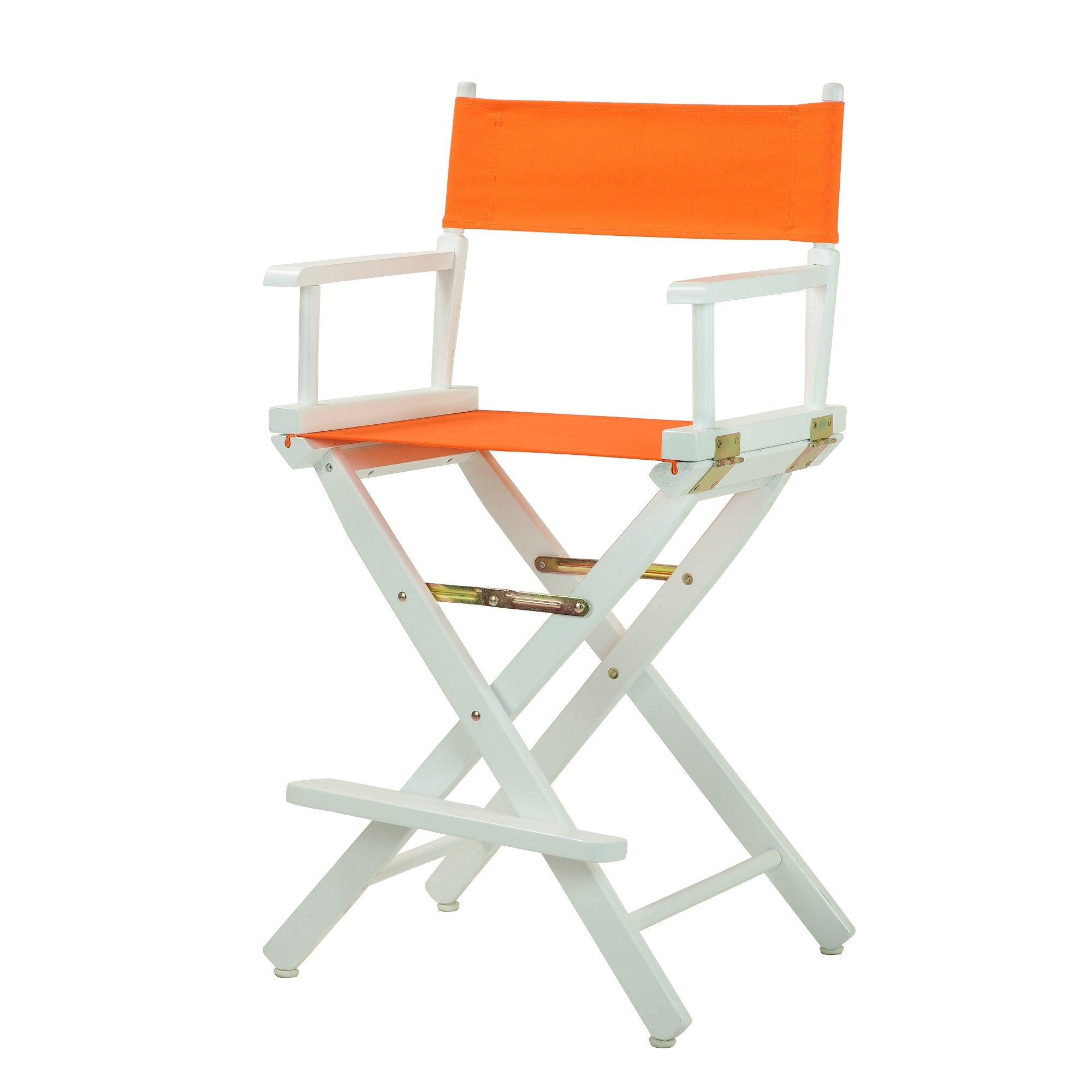 Casual Home 24 Directors Chair White Frame with Tangerine Canvas, Counter Height