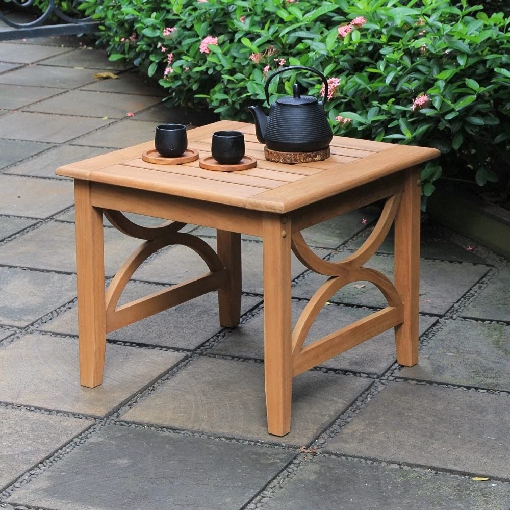 Cambridge Casual Superior Indonesian Chester Patio Side Table, Natural Teak
