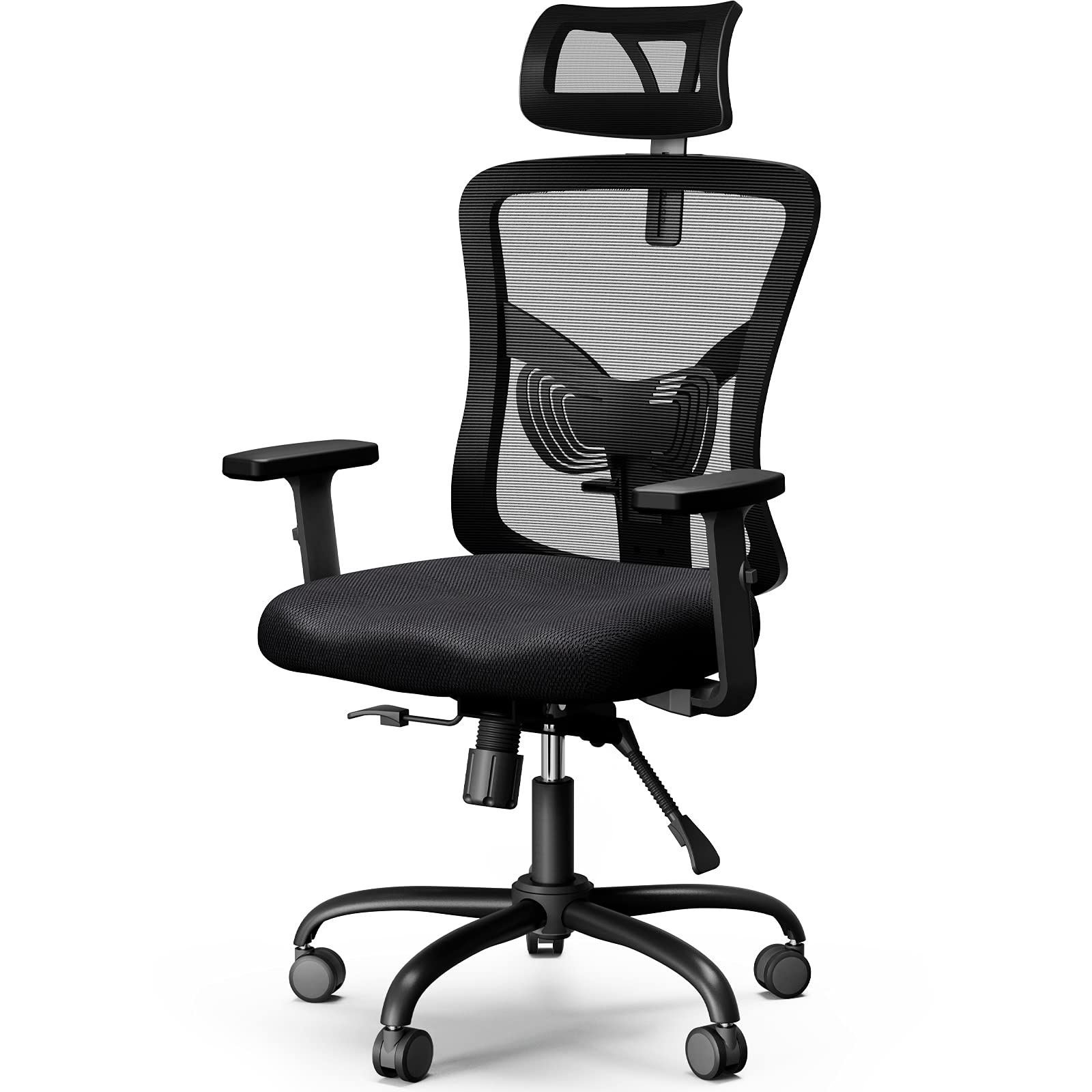 NOBLEWELL Ergonomic Office Chair, Desk Chair with 2   Adjustable Lumbar Support, Headrest, 2D Armrest, Office Chair Backrest 1