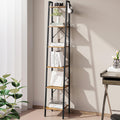 Hzuaneri Ladder Shelf, Bookshelf Bookcase, Freestanding Corner Storage Shelve with 2 Hooks for Home Office, Living Room, Kitchen