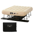 Simpli Comfy Queen EZ Bed Self-Inflating Air Mattress with Built-in Frame, Pump and Wheeled Case, Blow Up Inflatable Rolling Air