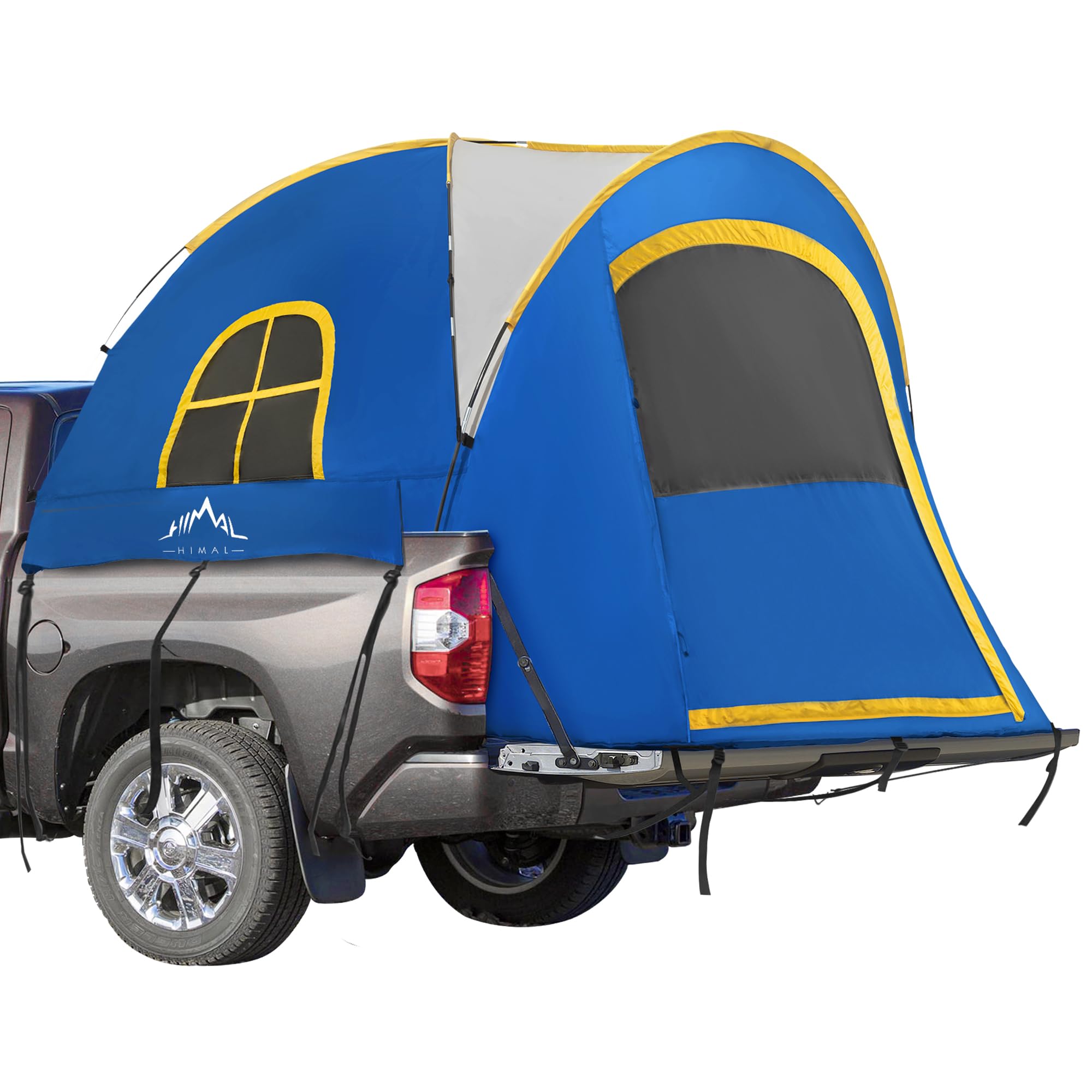 GoHimal Pickup Truck Tent, Waterproof PU2000mm Double Layer for 5.5-6.0 FT Truck Bed, Portable Bed Tent for Camping, Blue