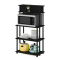 Furinno Turn-N-Tube Kitchen Storage Shelf with Top Cabinet for Kitchen, Dining Room and Home Office, Americano/Black