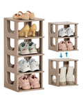 Narrow Shoe Rack - 5 Tiers Stackable Shoe Storage Stand for Entryway Hallway and Closet Durable Shoe Shelf Space Saving Boots St
