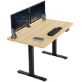 VIVO Electric Height Adjustable 48 x 30 inch Memory Stand Up Desk, Light Wood Solid One-Piece Table Top, Black Frame, Standing W