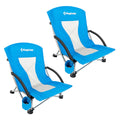 KingCamp Low Sling Beach Chair for Camping Concert Lawn, Low and High Mesh Back Two Versions