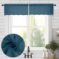 Chyhomenyc Stone Blue Sheer Valances for Windows 2 Pack, 42Wx14L Inches Small Valance for Living Room Bathroom Cafe Laundry Base
