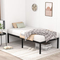 VENI HOME 16 Inch Twin Bed Frame, Metal Platform Bed Frame with Steel Slats, Storage Space Under Frame, Easy to Assemble, No Box