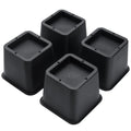 BTSD-home Bed Risers Heavy Duty Furniture Risers 3 Inch Bed Frame Risers for Table, Desk,Chair Black 4 Pack