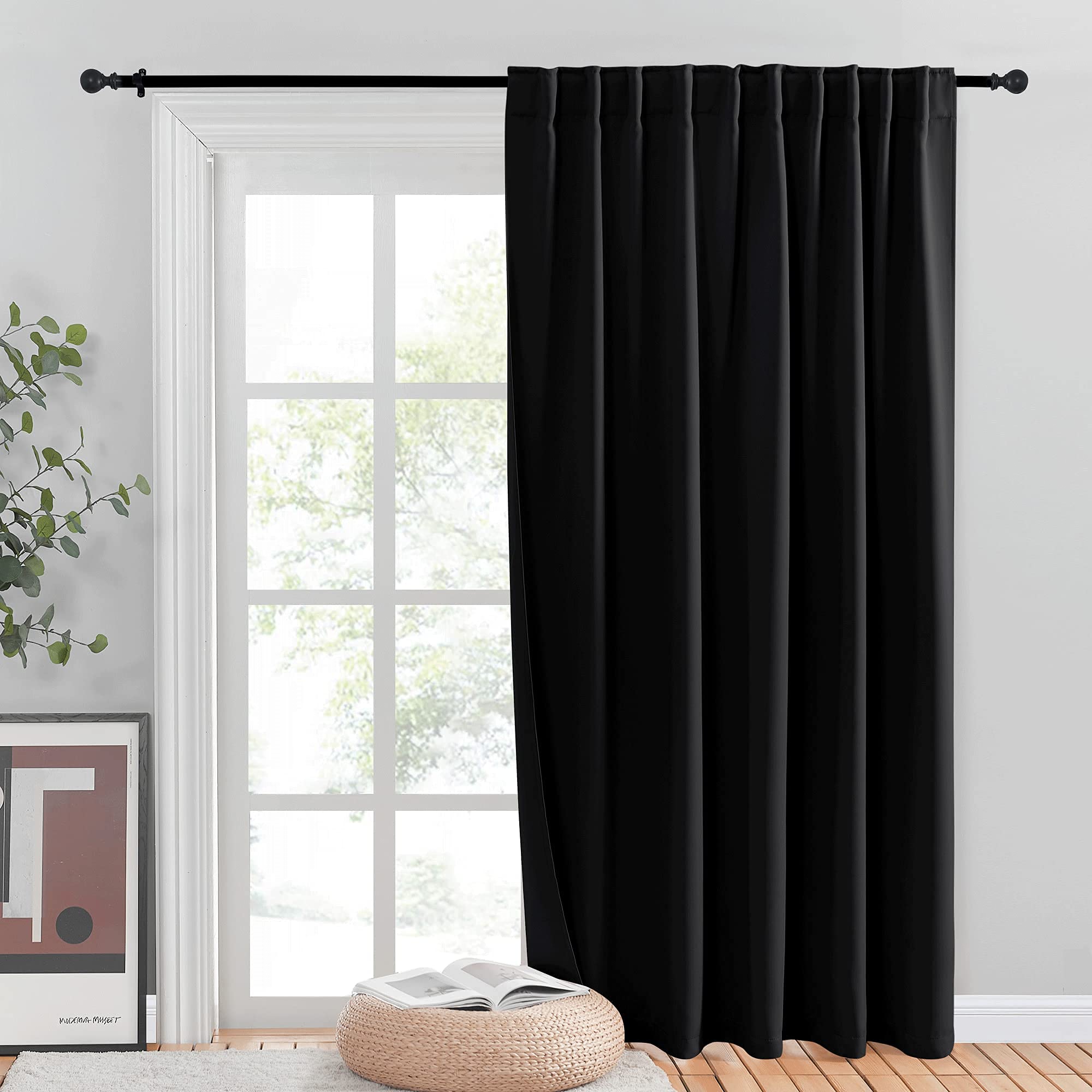 NICETOWN Halloween Blackout Curtain for Sliding Door, Heavy-Duty Patio Door Curtains, Thermal Insulated Wide Drapes/Draperies fo