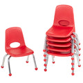 FDP 10 School Stack Chair, Stacking Student Seat with Chromed Steel Legs and Ball Glides; For In-Home Learning or Classroom - Re