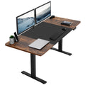 VIVO Electric Height Adjustable 71 x 30 inch Memory Stand Up Desk, Black and Rustic Vintage Brown Table Top, Black Frame, Standi