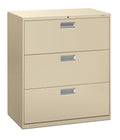 HON Brigade 600 Series Lateral File Cabinet 36 W, 3 Drawers, Putty (H683)