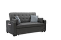Lilola Home Cody Modern Gray Fabric 70 W Sleeper Sofa with 2 USB Charging Ports and 4 Accent Pillows