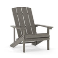Flash Furniture Charlestown Indoor/Outdoor Faux Wood Adirondack Chair, Weather-Resistant Polyresin Patio Adirondack Chair with 3